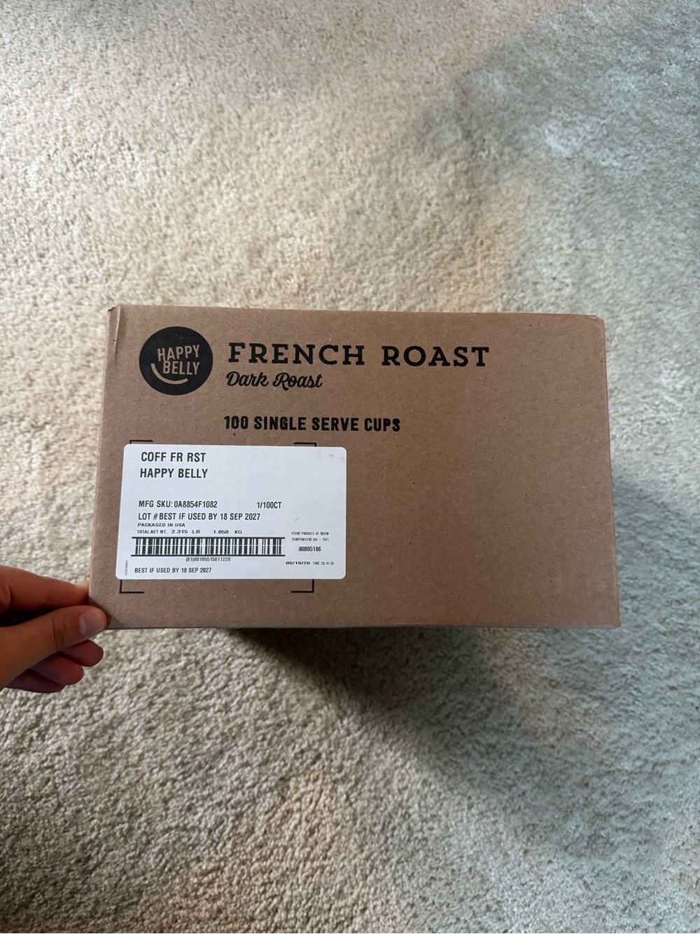 Amazon Brand - Happy Belly Dark Roast Coffee Pods - French Roast - 100 ct - Picture 4 of 6